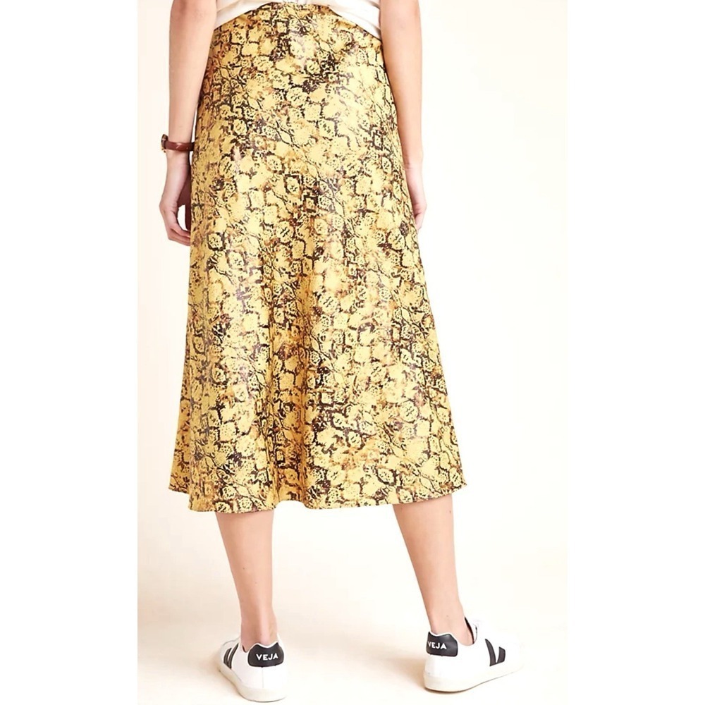 Anthropologie Current Air Harmony Metallic Snake Print Midi Skirt Size Medium - Picture 2 of 8
